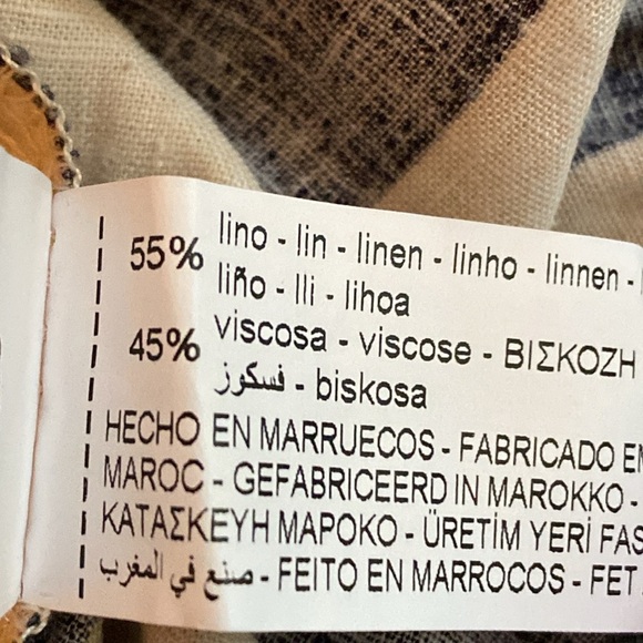 NWT. Zara Navy Blue/Cream Striped Linen Blend Midi Dress. Size L. - Picture 6 of 7